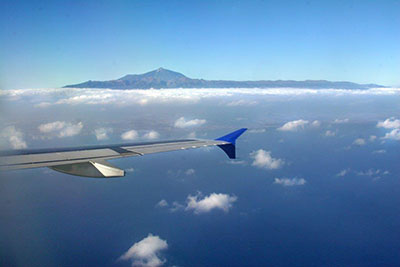 Teneriffa im Anflug Sur Reina Sofia - Sicht auf den Teide