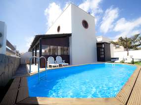 Teneriffa Süd! 7 Pers. Ferienhaus strandnah/ Pool, Meerblick, Internet & Klima in El Médano