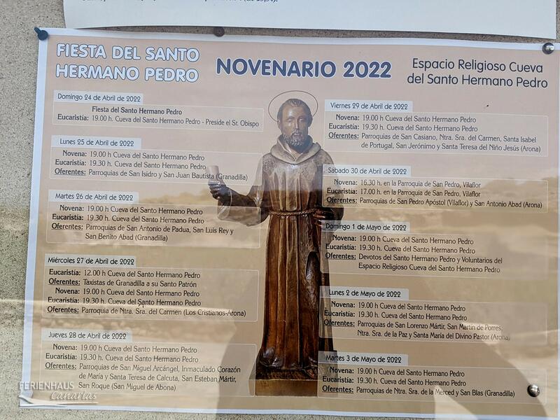 Infotafel über Veranstaltungen im April und Mai