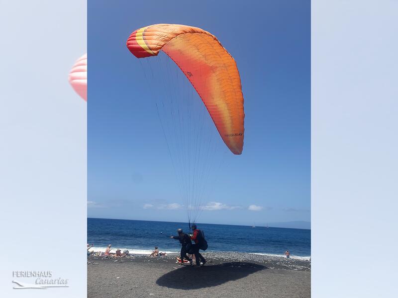 Paragliding Landung am Playa de la Enramada Strand Paragliding Landung am Playa de la Enramada Strand
