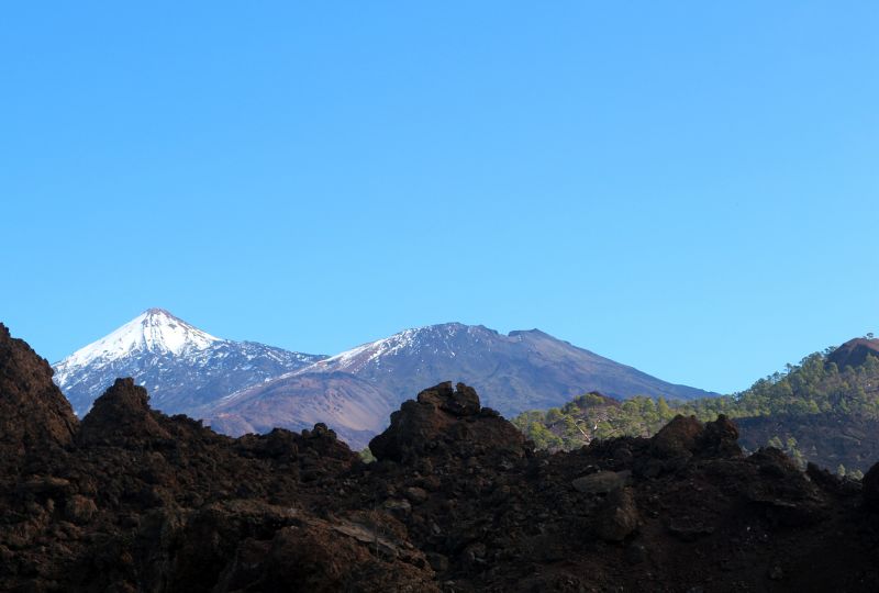 Blick auf den El Teide und die Canadas auf Teneriffa